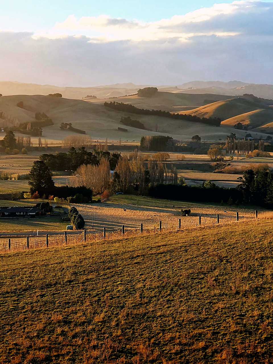 Malowniczy krajobraz wiejski z polami.